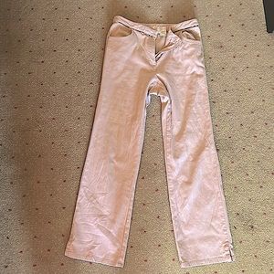 Tan Khaki Cotton Straight Leg Pants